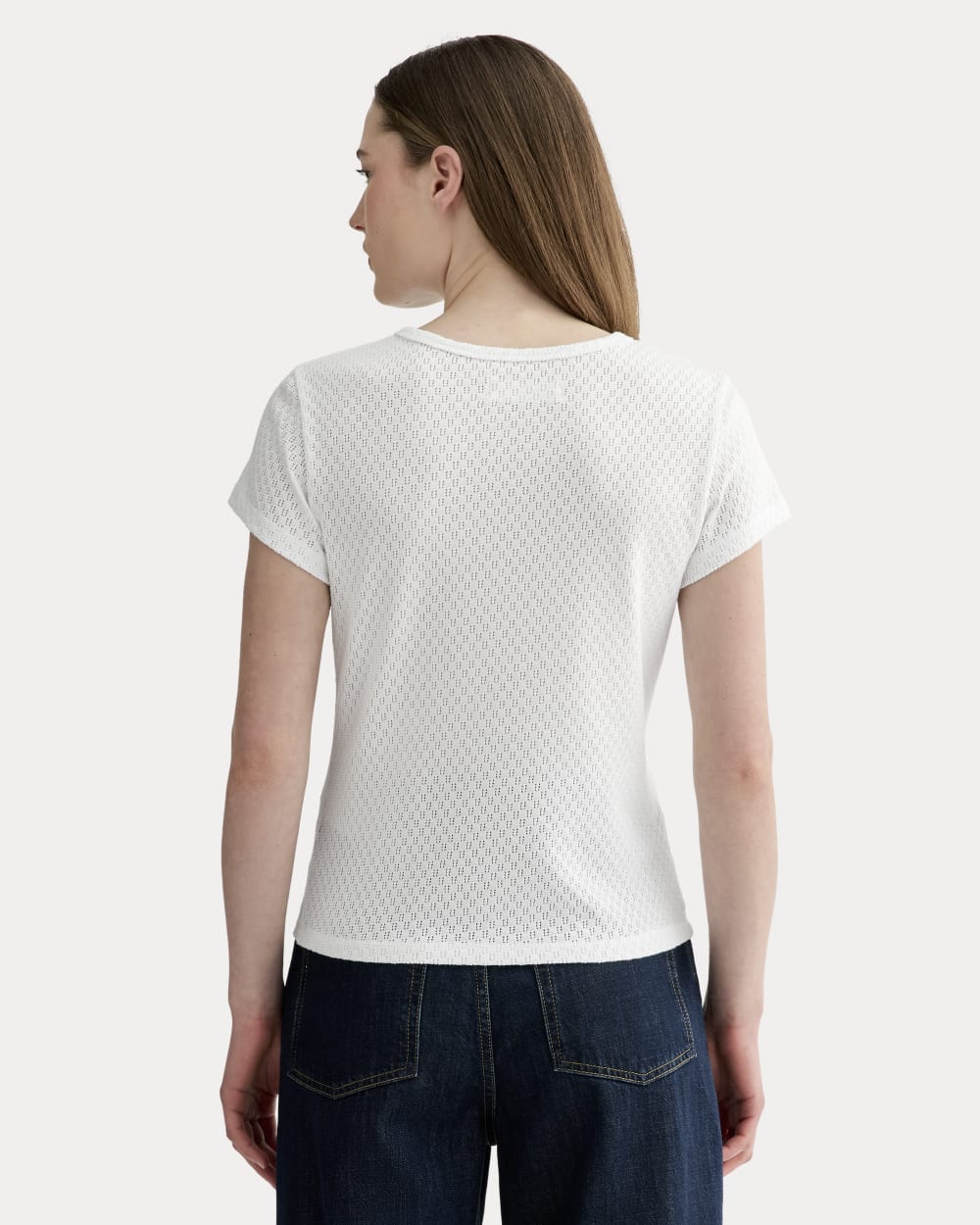 The Pointelle Short-Sleeve Tee | White - Image 5