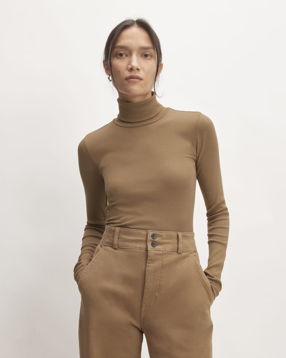 The Luxe Rib Turtleneck | Toasted Coconut