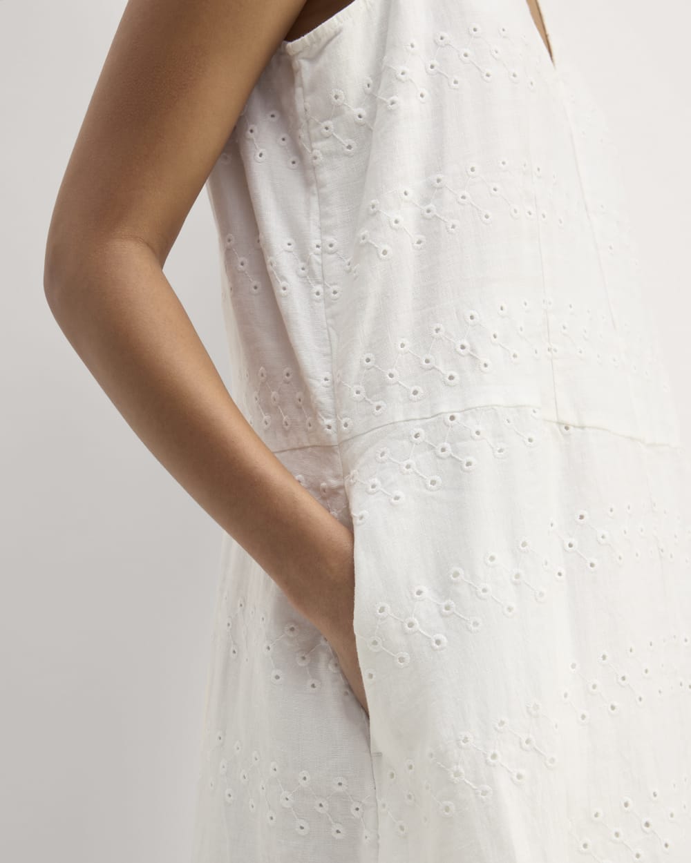 The Linen Eyelet Maxi Dress | White Eyelet - Image 4