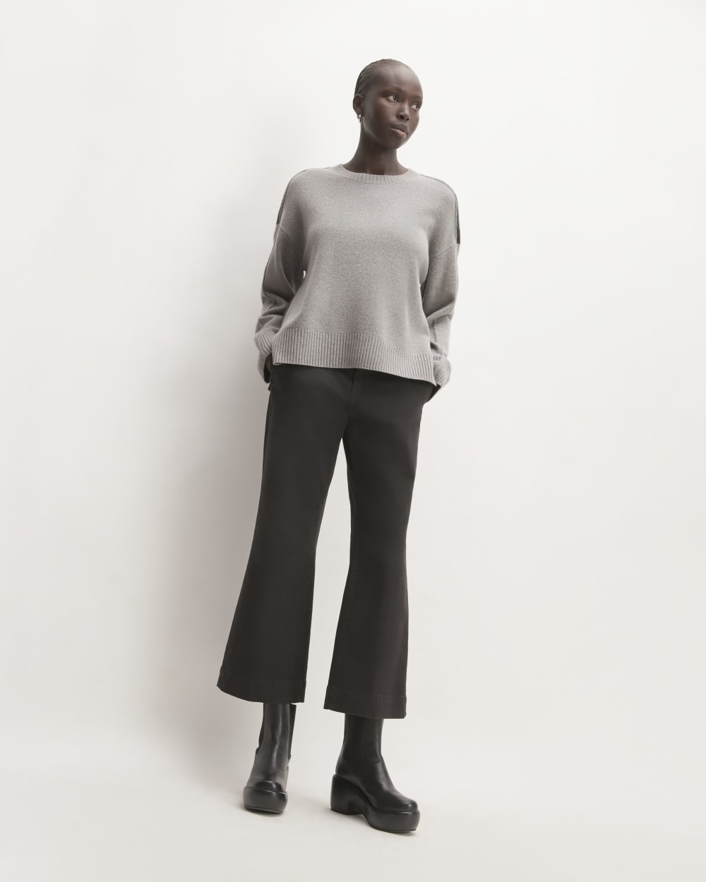 The Good Merino Wool Crewneck Sweater | Hare Grey / Graphite - Image 3