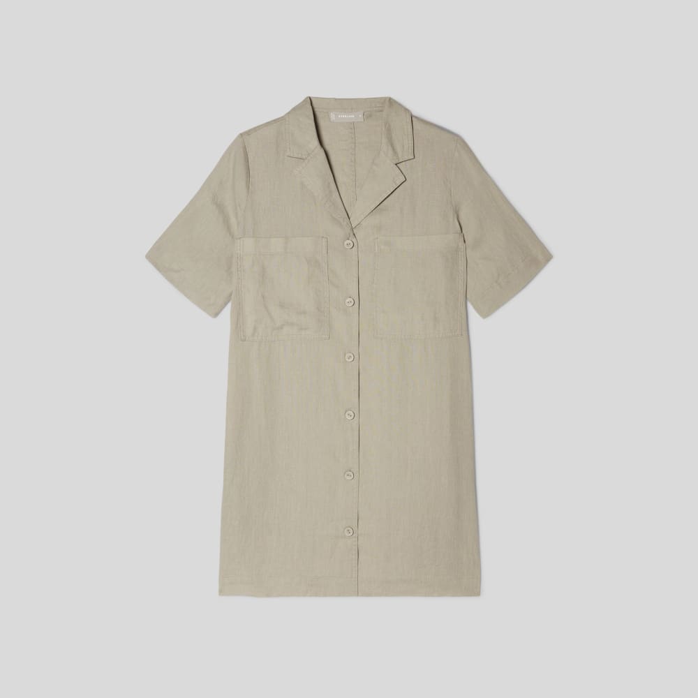 The Linen Workwear Dress | Seagrass - Image 2