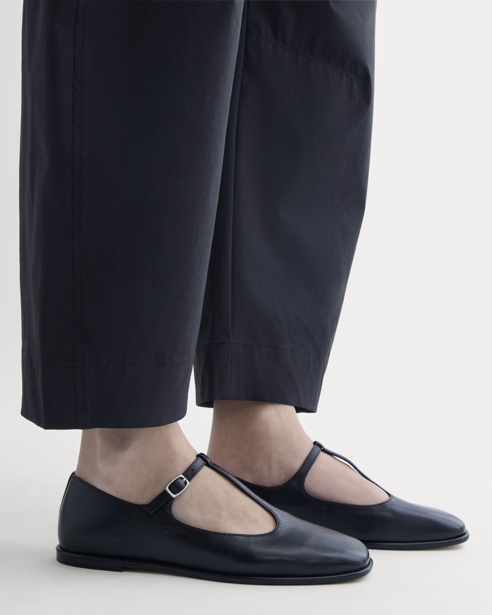 The Leather T-Strap Flat | Black - Image 6