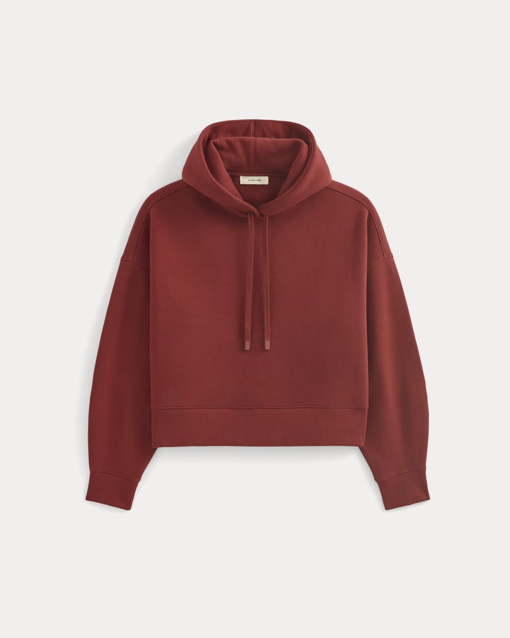 Cropped Luxe Fleece Hoodie | Merlot - Image 2