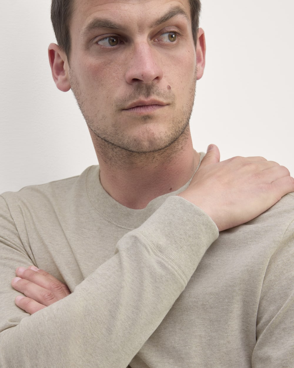 The Premium-Weight Relaxed Crew | Heathered Oatmeal - Image 3