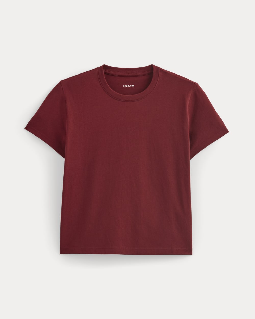 The Box-Cut Tee in Essential Cotton | Merlot | No Pocket - Image 2