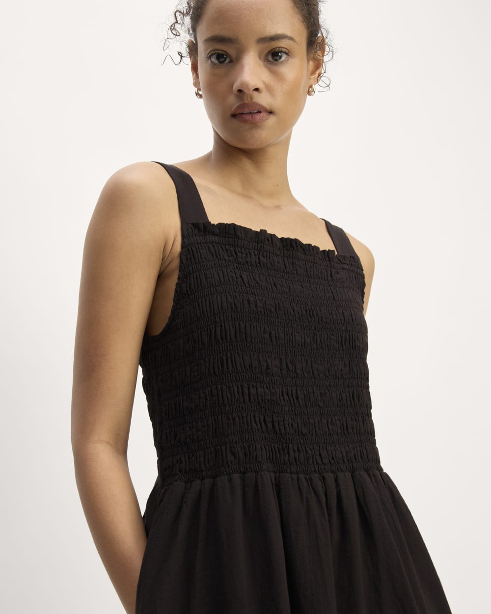 The Gauze Smock Dress | Black - Image 4
