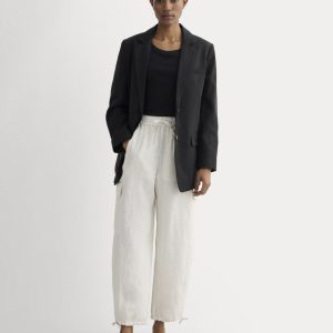 The Cargo Curve Pant in Linen | Natural Chambray