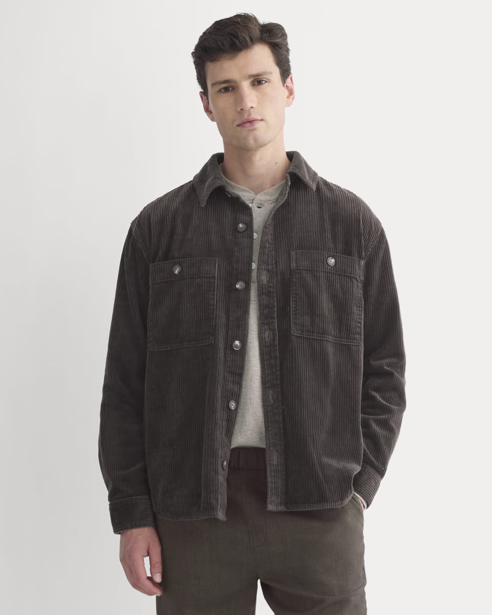 Wide Wale Corduroy Shirt | Dark Chocolate
