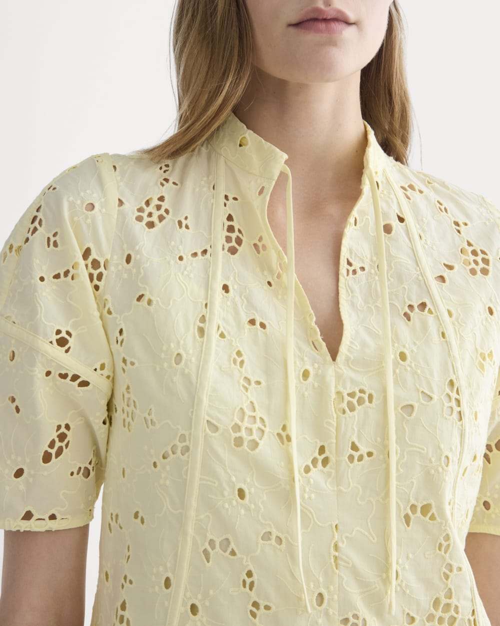 The Eyelet Midi Dress | Light Yellow - Image 3