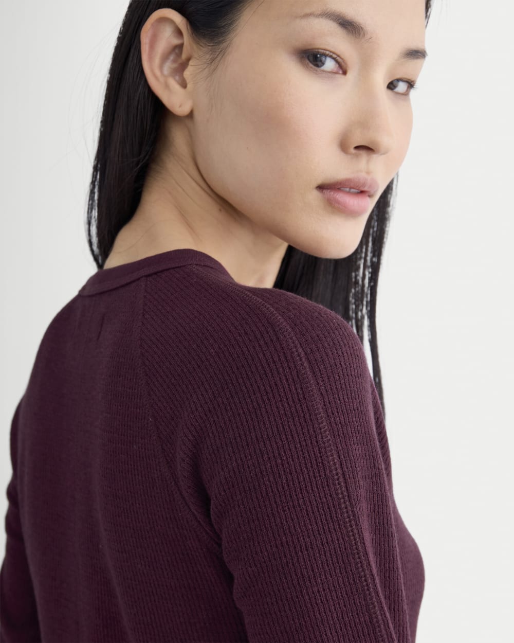 Slim-Fit Crew in Cozy Waffle | Heathered Port Royale - Image 4