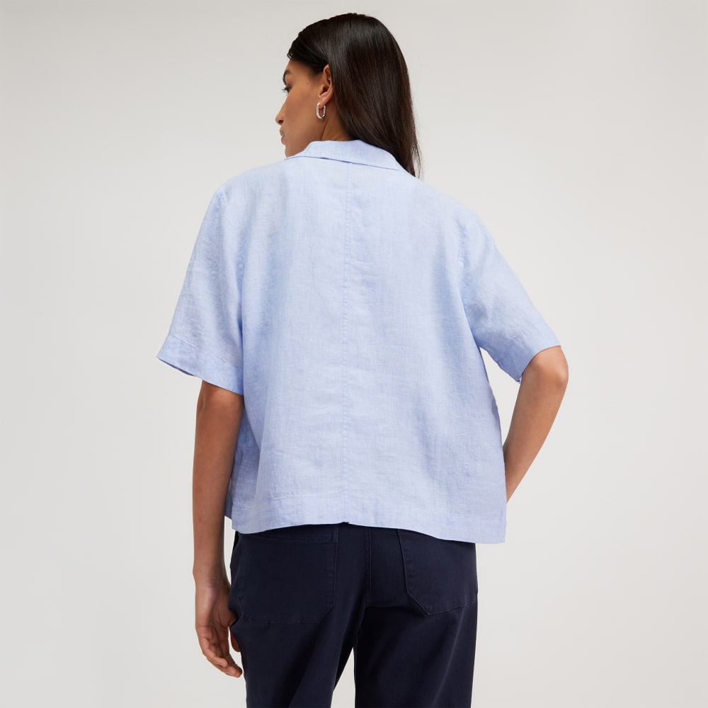 The Linen Workwear Shirt | Light Blue - Image 3