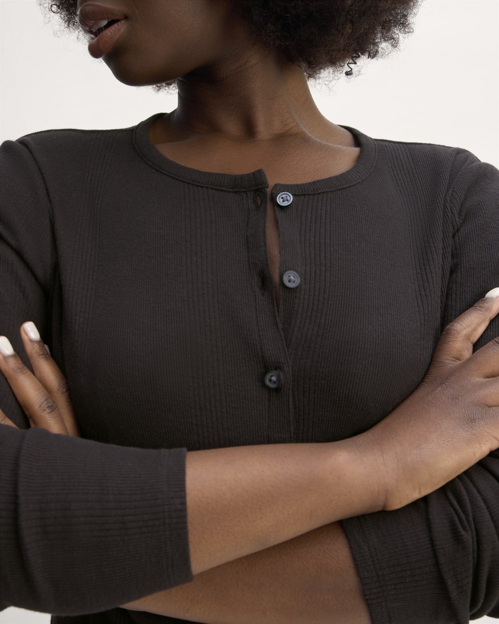 The Vintage Rib Cardigan | Black - Image 5