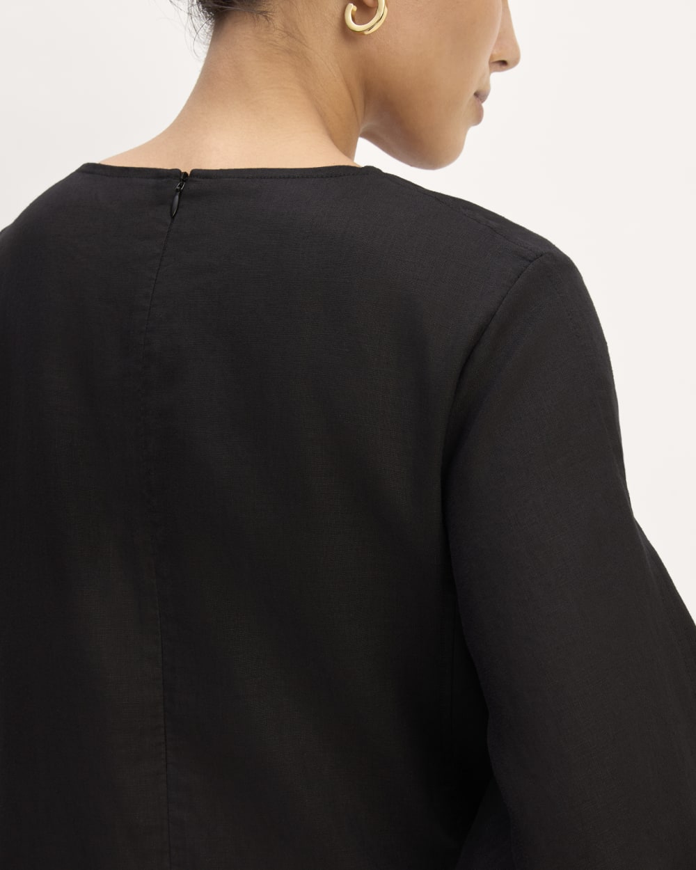 The Linen A-Line Midi Dress | Black - Image 5