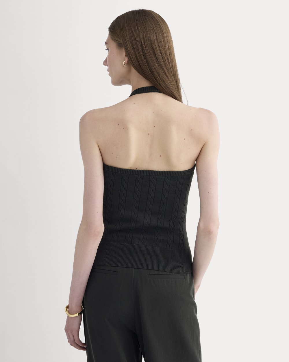 The Cable Halter in Cotton Cashmere | Black - Image 5