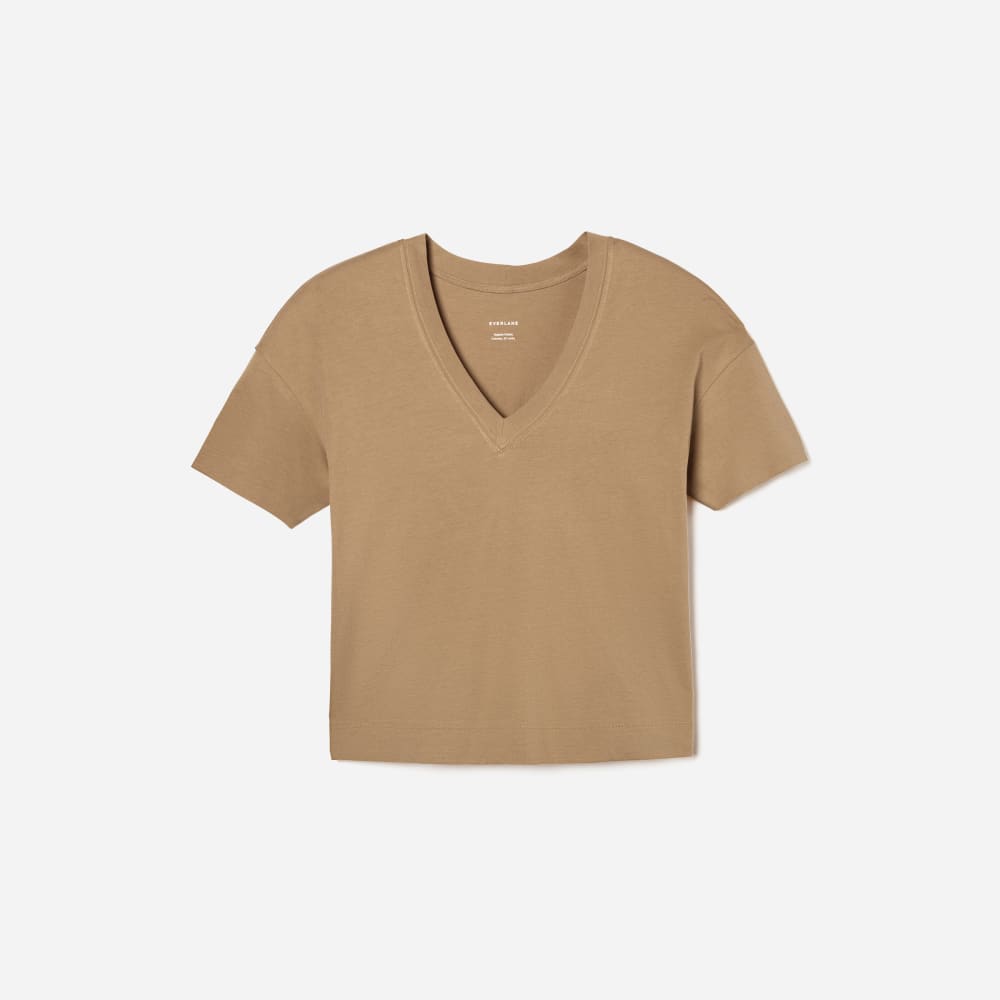 The Organic Cotton Slouchy V-Neck | Iced Coffee