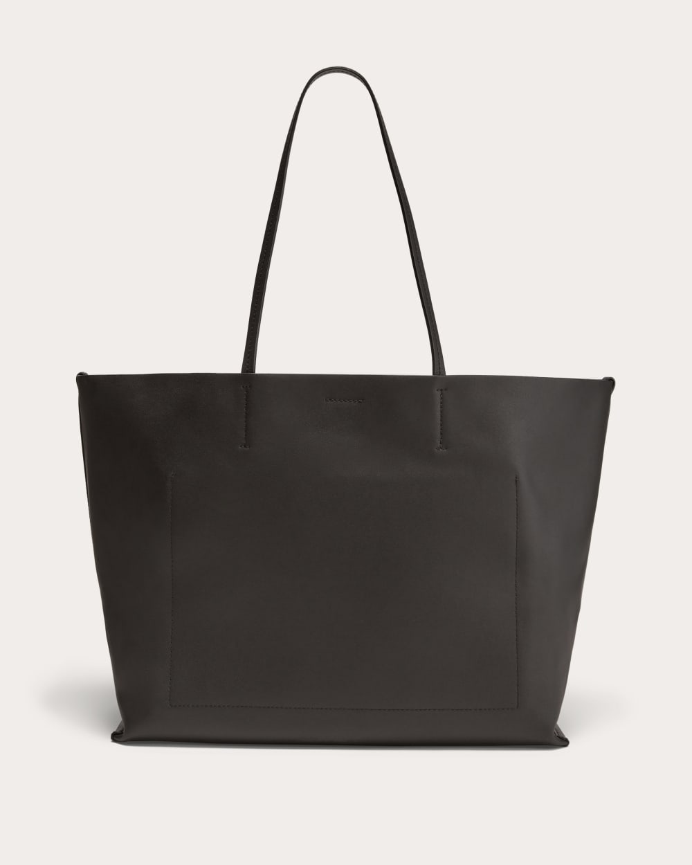 The Luxe Italian Leather Tote | Black - Image 6