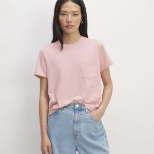 The Box-Cut Tee in Essential Cotton | Rose Pink | Pocket