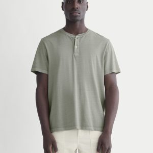 The Essential Organic Garment-Dyed Henley | Seagrass