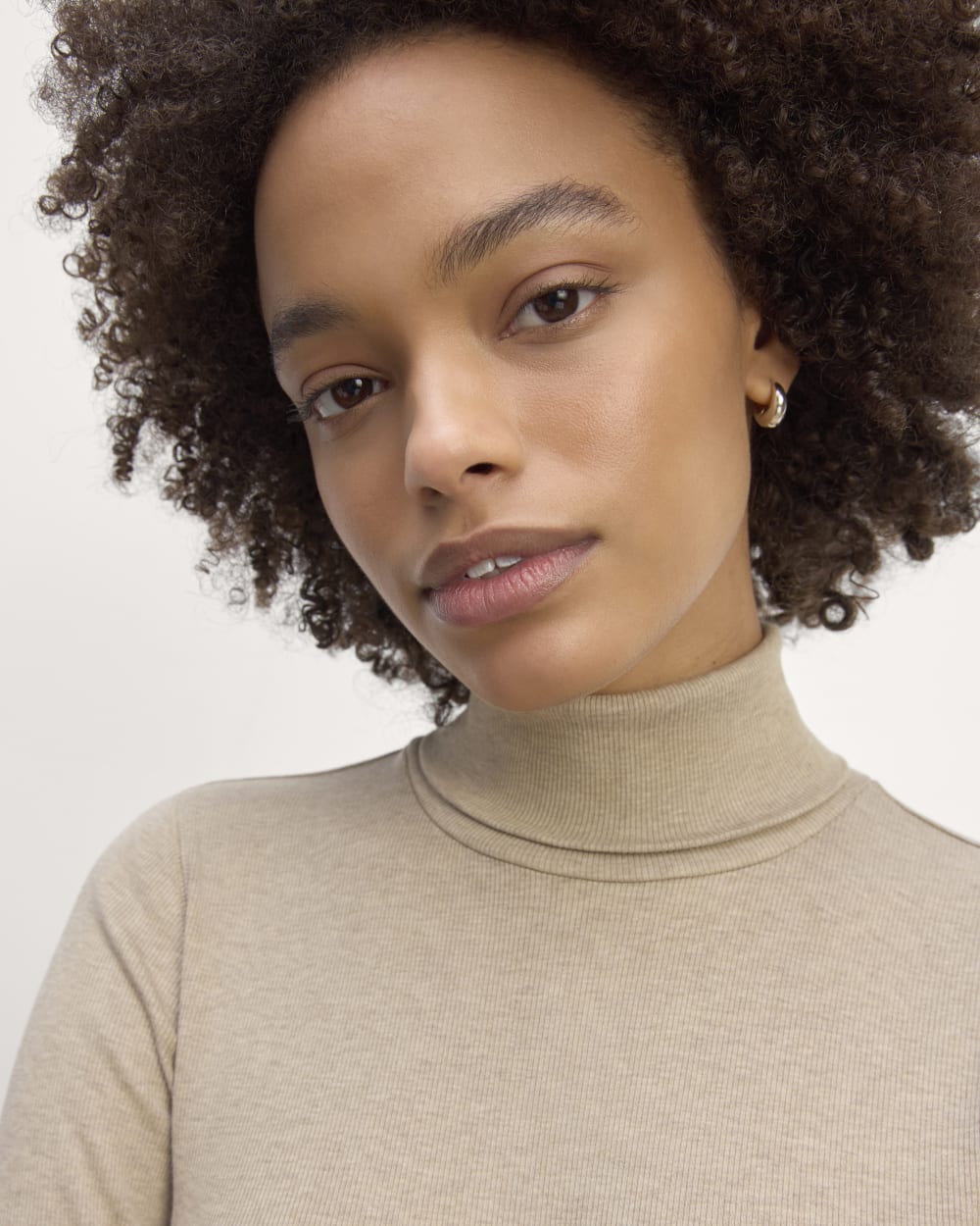 The Luxe Rib Turtleneck | Heathered Tan - Image 3