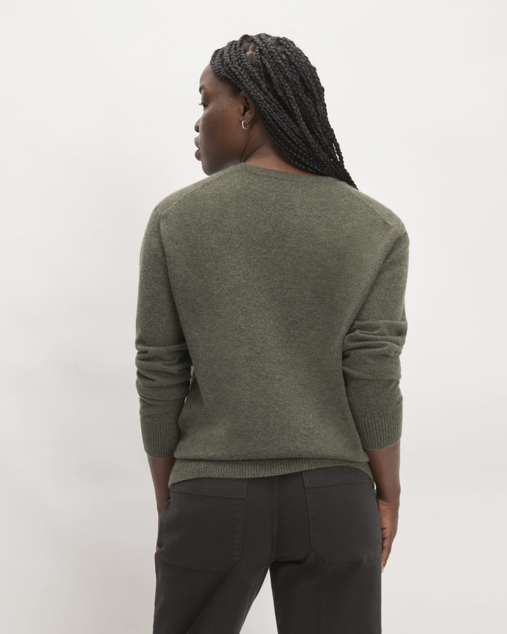The Classic Crew in Cashmere | Heathered Army Green - Image 6