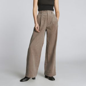 The Corduroy Way-High® Drape Pant | Taupe Grey