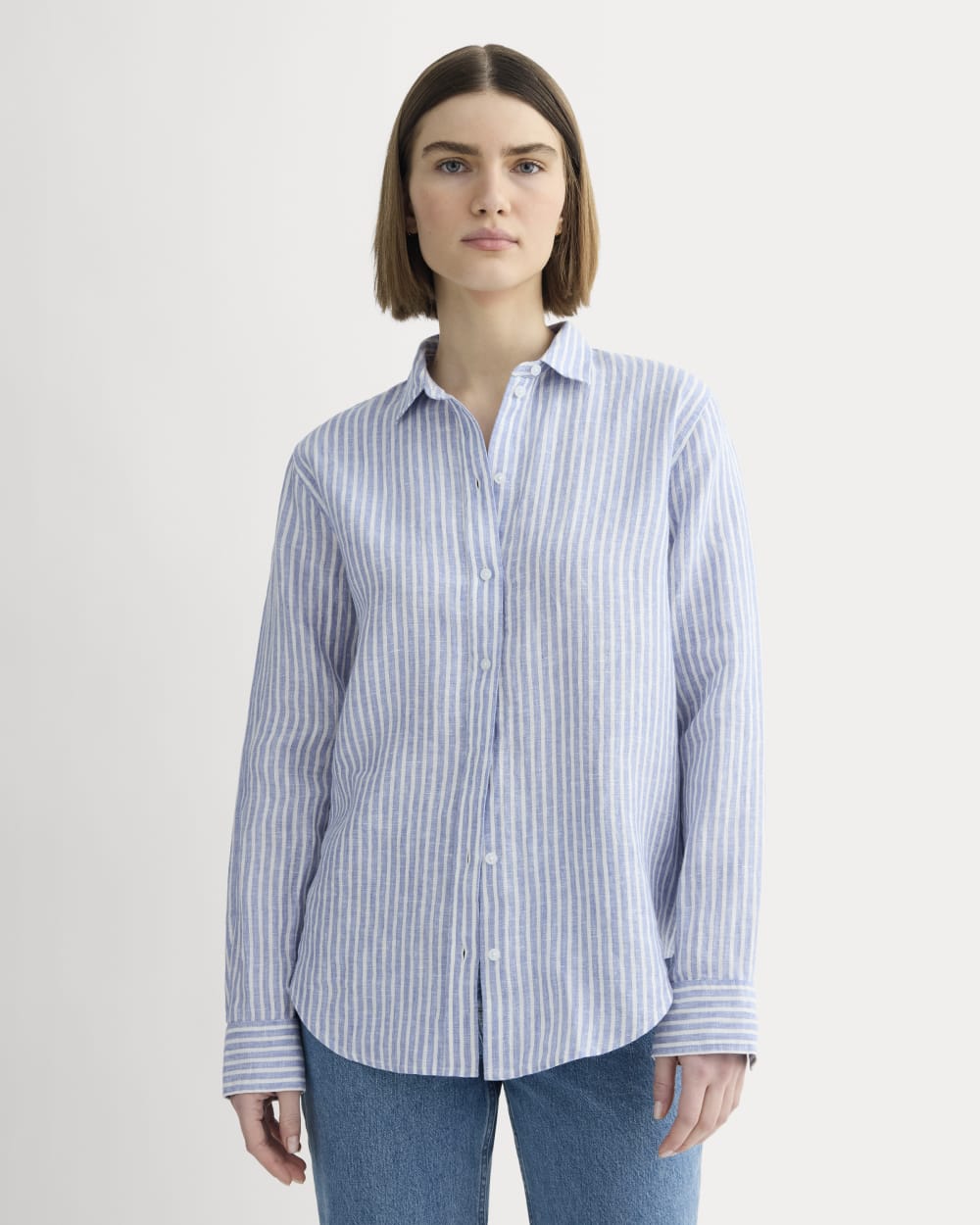 The Must-Have Shirt in Linen | Bluebell / Bone