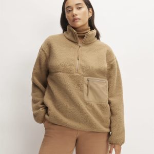 The ReNew Fleece Oversized Half-Zip | Tiger's Eye