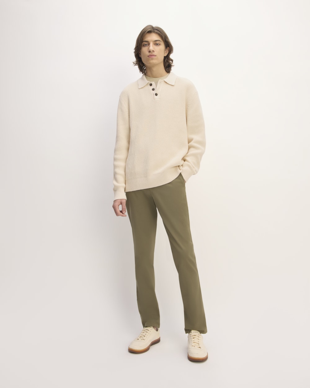 The Cotton Chunky Rib Polo | Canvas - Image 3