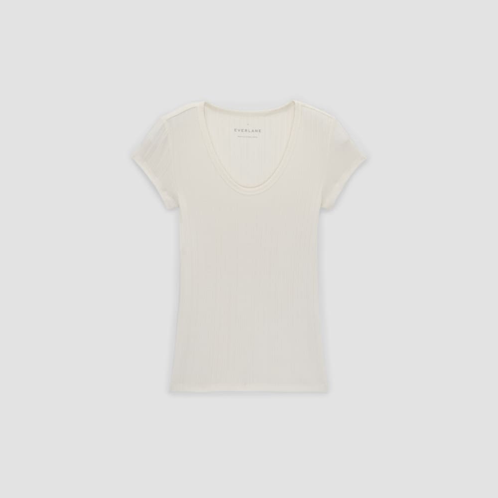 The Rib Soft Knit Scoop-Neck Tee | Bone - Image 2