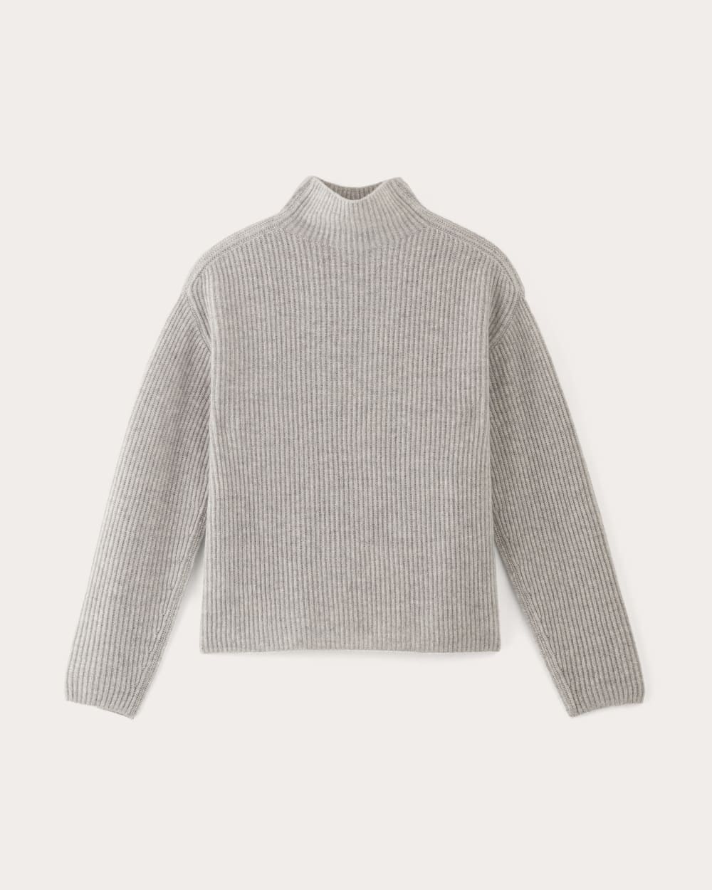 The Fisherman Turtleneck in Wool Cashmere | Light Heather Grey - Image 2