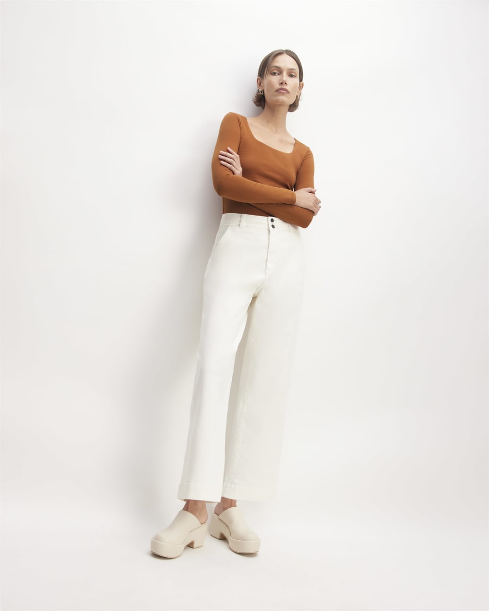 The Long-Sleeve Supima? Square-Neck Bodysuit | Honey | Thong