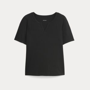 The Shimmy V-Neck Top | Black