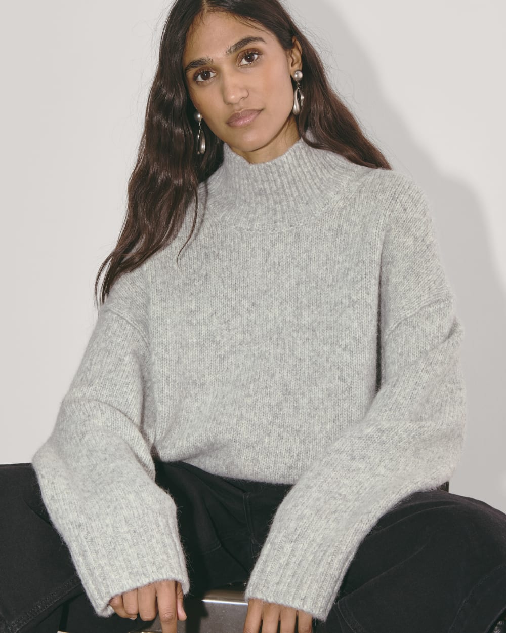 The Cloud Oversized Turtleneck | Heather Grey - Image 3