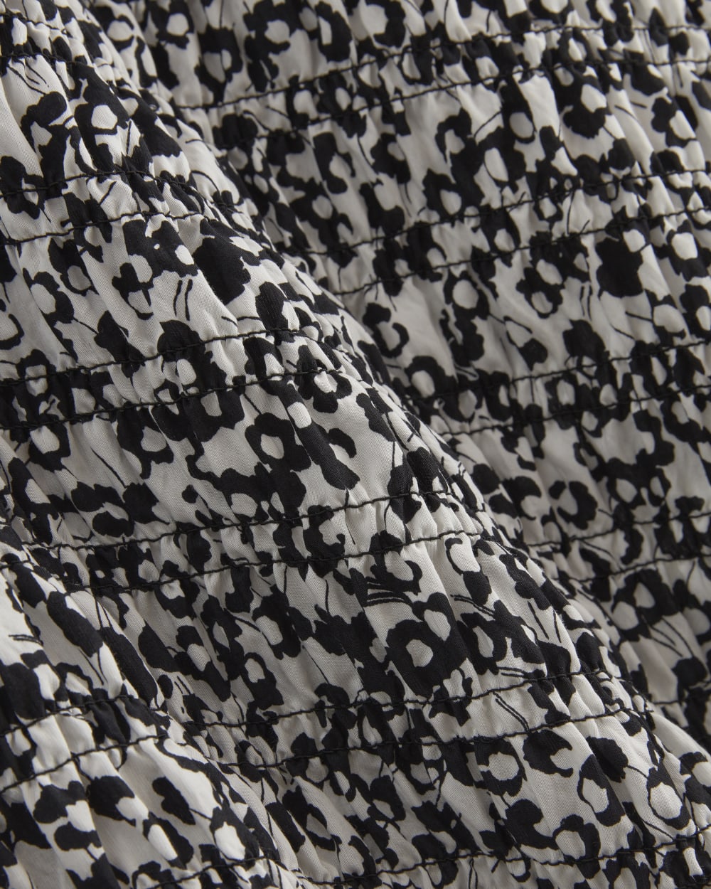 The Smocked Column Dress | Bone / Black Floral - Image 5