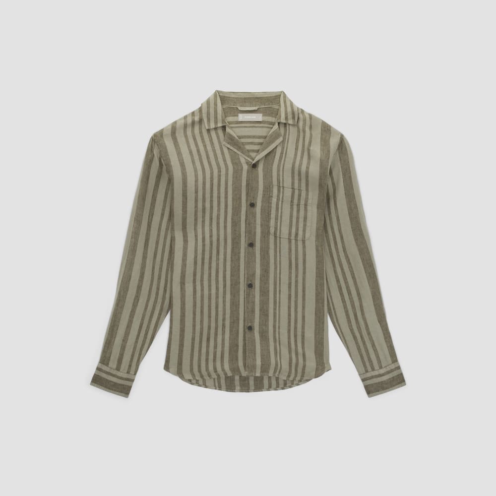 The Relaxed Linen Long-Sleeve Shirt | Seagrass / Kalamata - Image 2