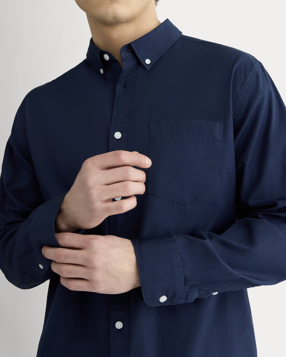 The Washed Poplin Shirt | Navy - Image 4
