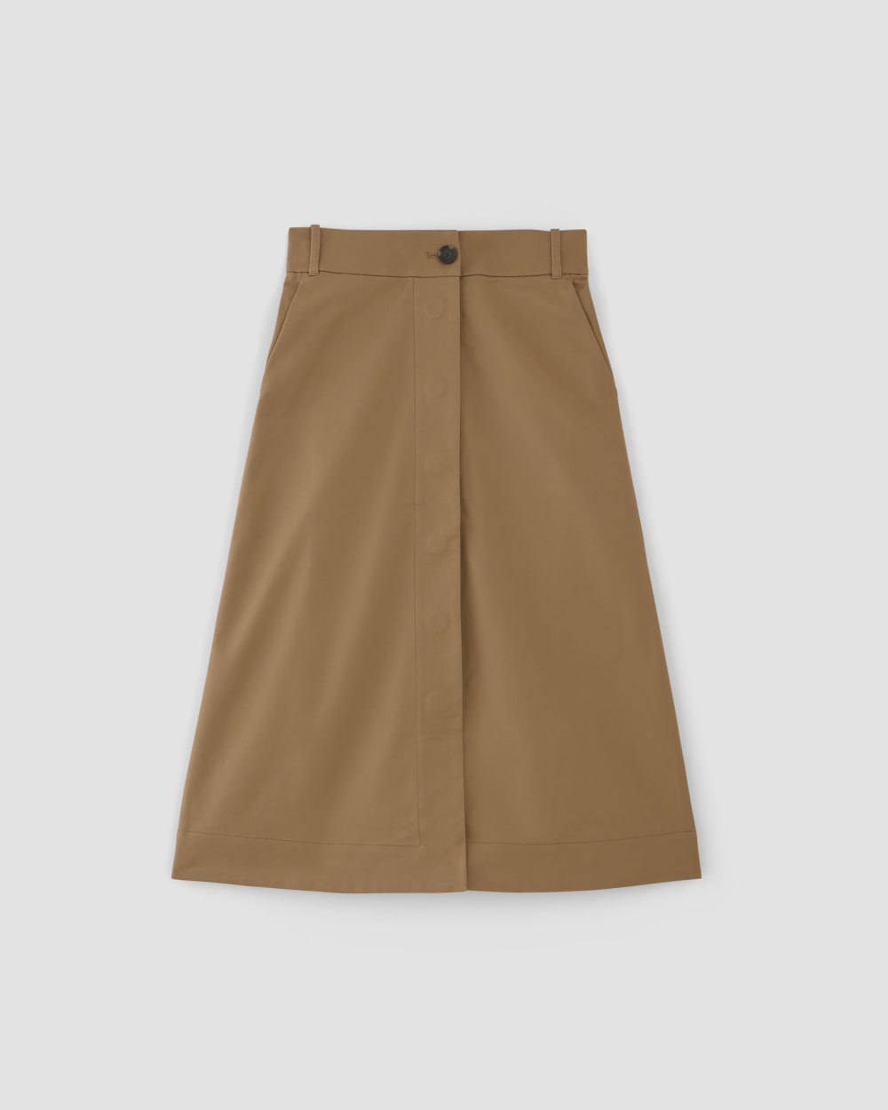 The Structured Cotton A-Line Skirt | Toasted Coconut - Image 2
