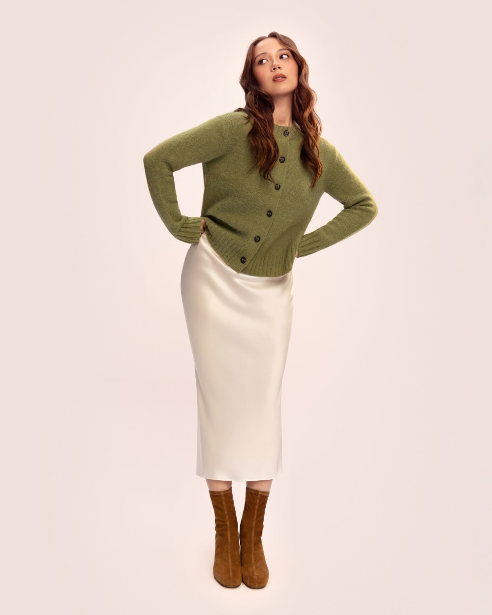 Leather Curved-Heel Boot | Russet - Image 2