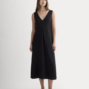 The V-Neck Dress in SoftLuxe | Black
