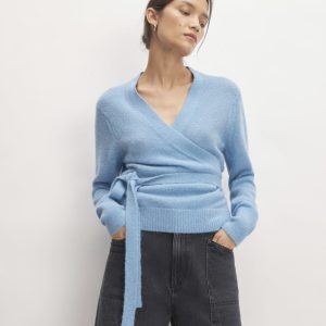 The Alpaca Wrap Sweater | Heritage Blue