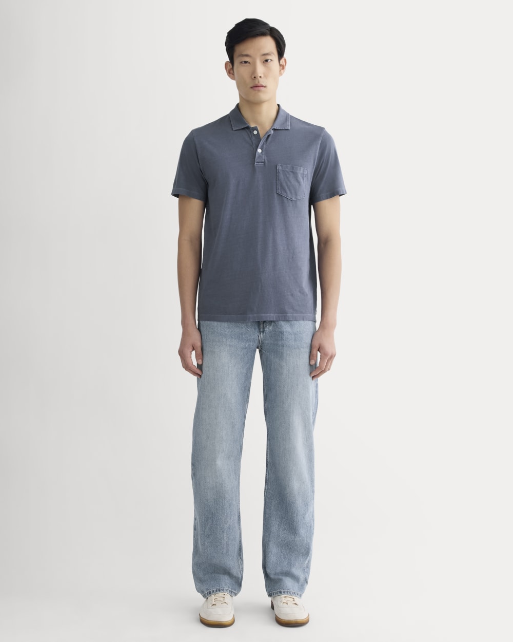 The Essential Organic Garment-Dyed Polo | Navy - Image 3