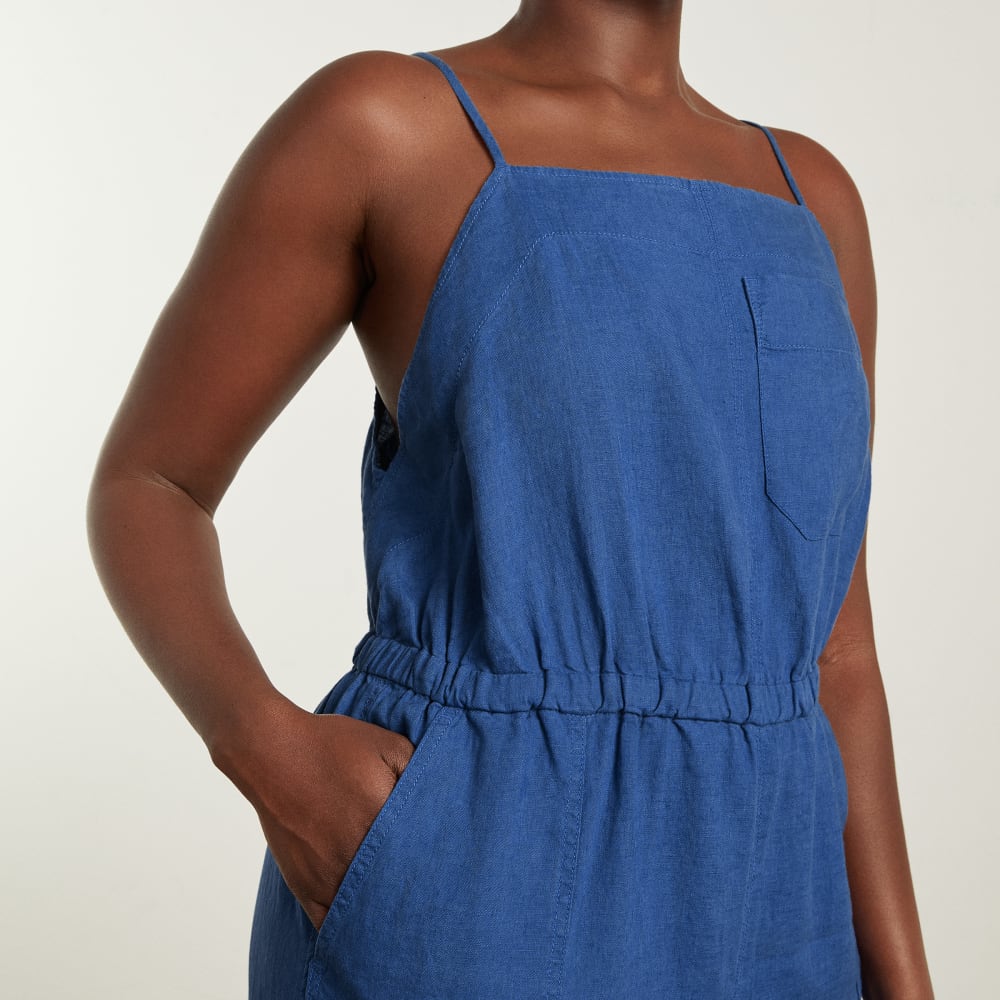 The Linen Shoestring Jumpsuit | Deep Blue - Image 6