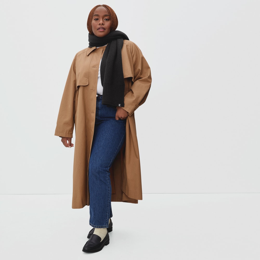 The Felted Merino Waffle-Knit Scarf | Black - Image 5