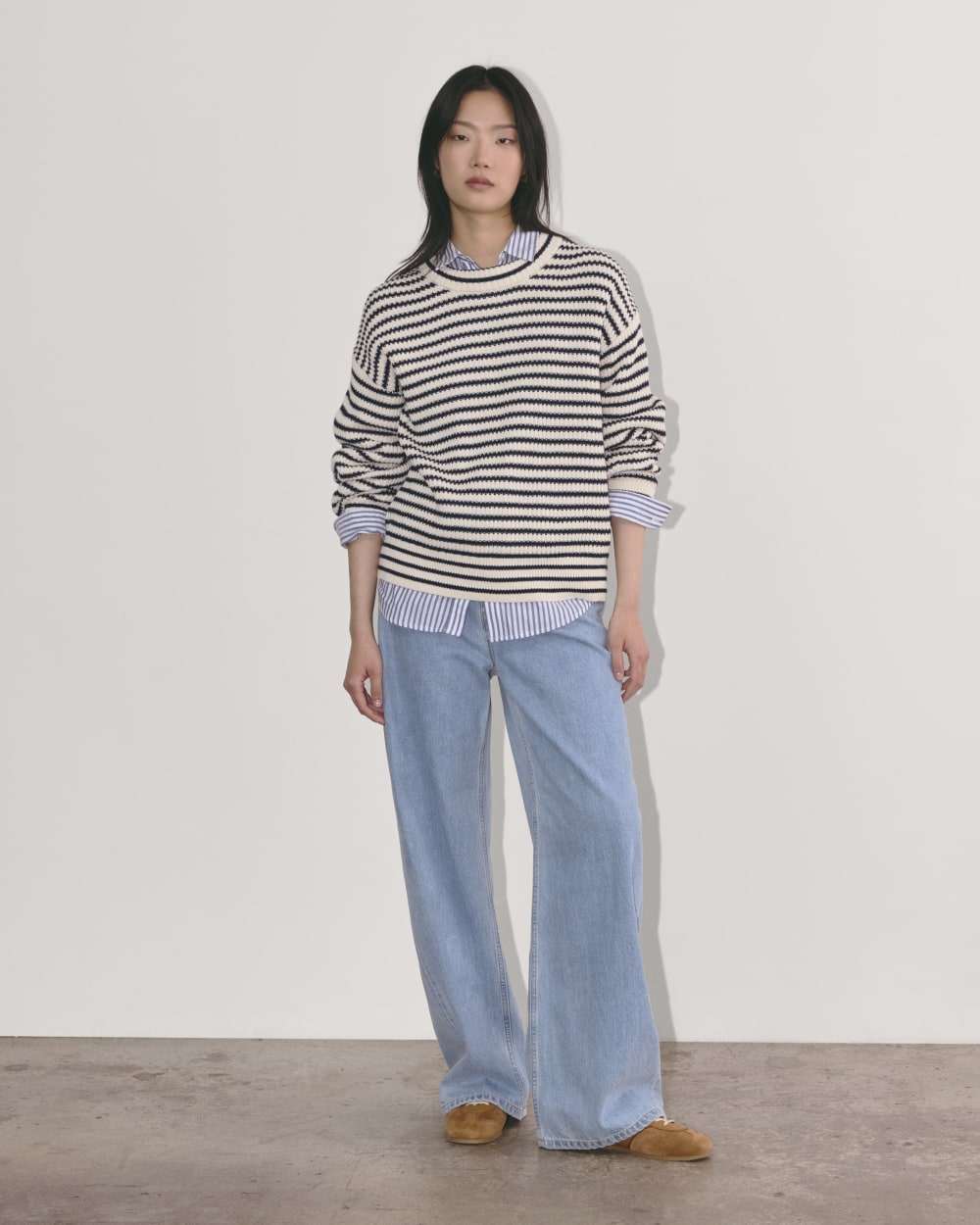 The Cocoon Crew in Everyday Cotton | Canvas / Navy - Image 3