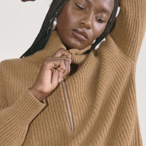 The Half-Zip Sweater in Luxe Merino | Deep Camel