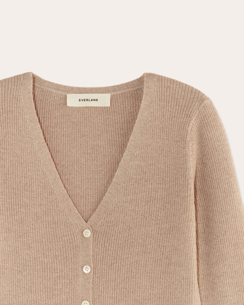 The Cardigan in Lurex Merino | Gold - Image 6