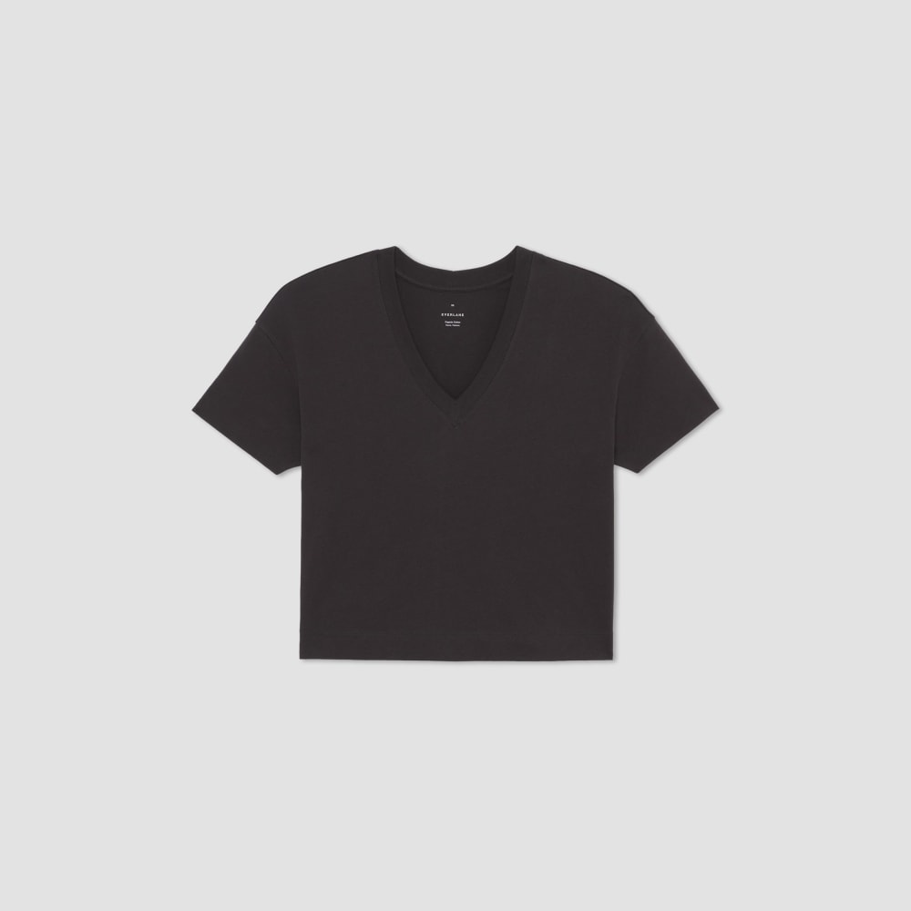 The Organic Cotton Slouchy V-Neck | Vintage Black - Image 2