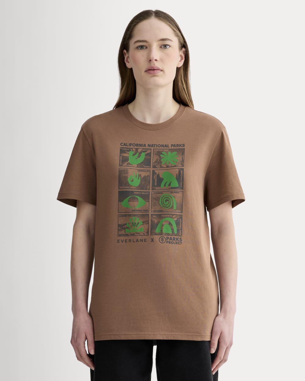 The Everlane x Parks Project Essential Organic Crew | Brown / Green / Forged Iron - Image 6