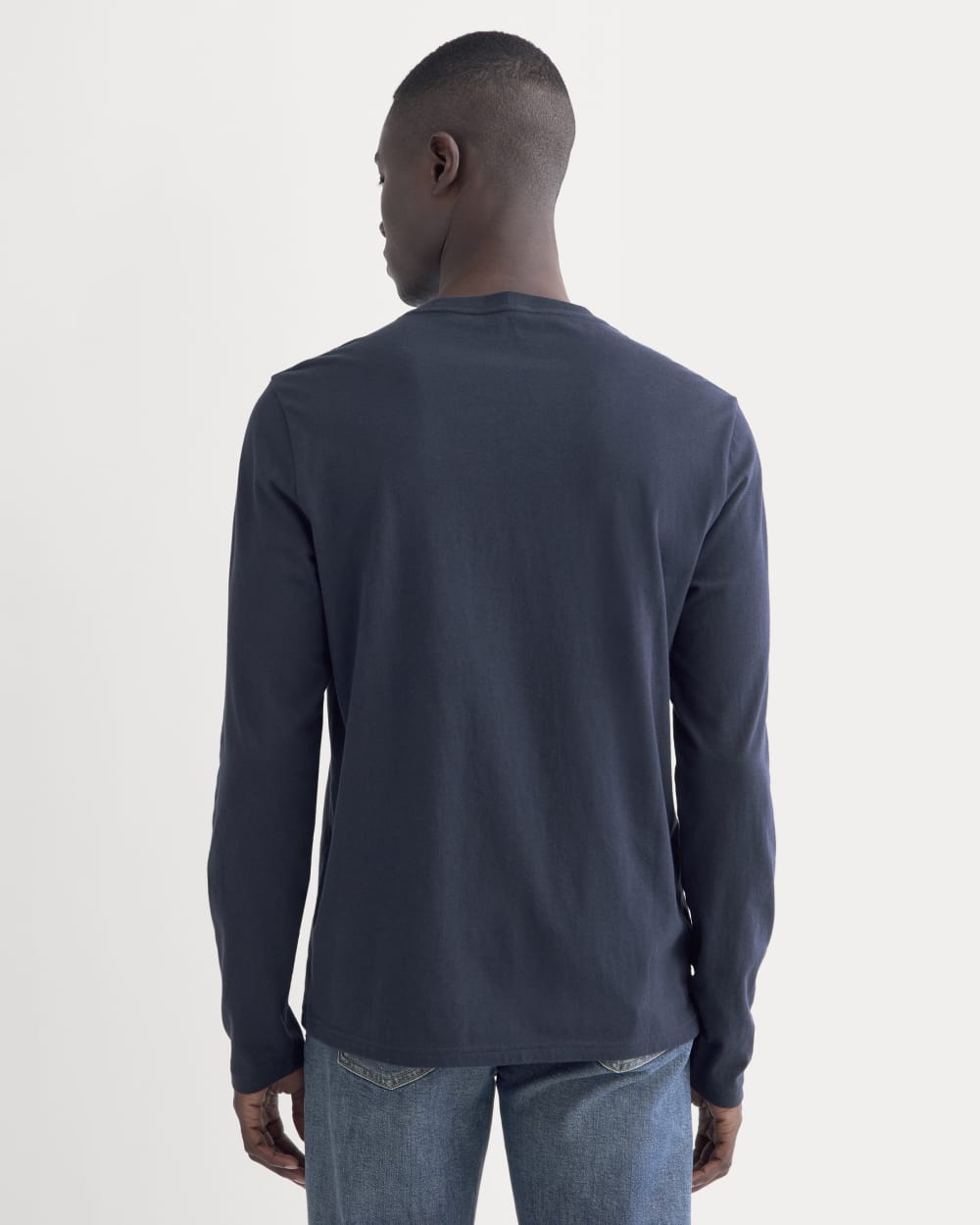 The Essential Organic Long-Sleeve Tee | Deep Navy - Image 4