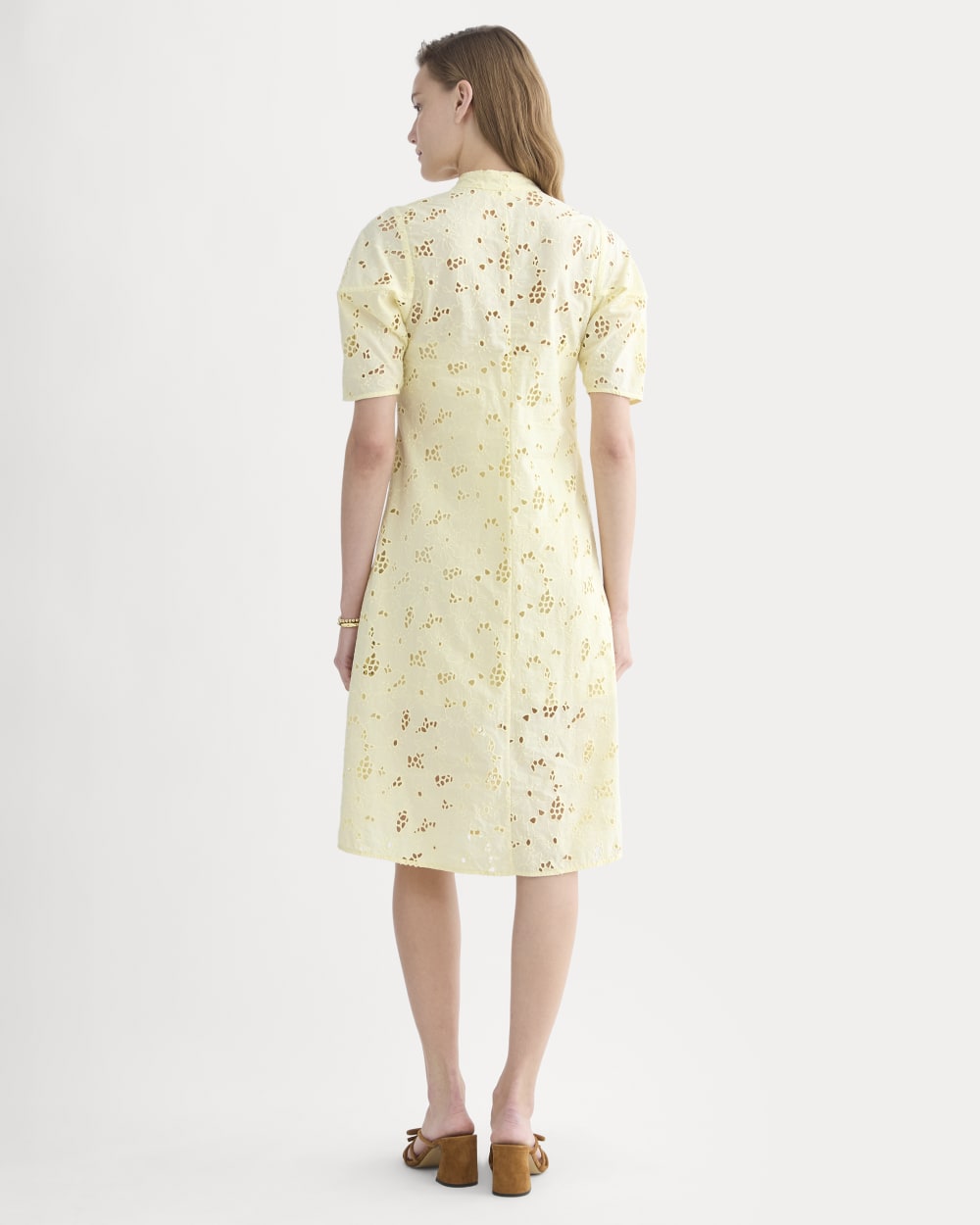 The Eyelet Midi Dress | Light Yellow - Image 4